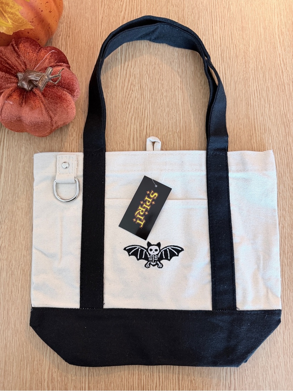 Spirit Bat-Skeleton Motif Tote bag